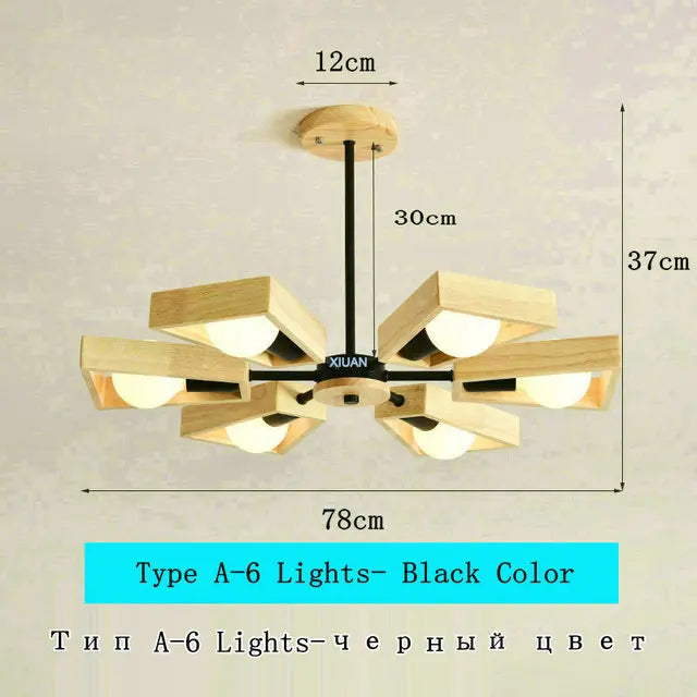 lustre scandinave minimaliste rotation 360 degrés luminaires suspendus bois créatifs - vue 16 sur 22