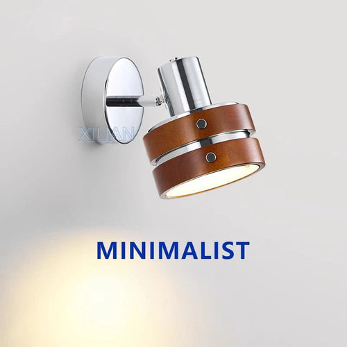 applique murale led bauhaus bois rétro pour lecture - vue 2 sur 8