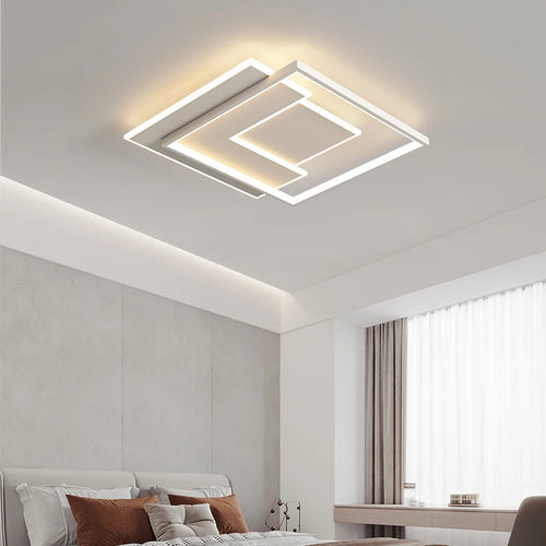 plafonnier led minimaliste géométrique rectangulaire et rond - vue 4 sur 14