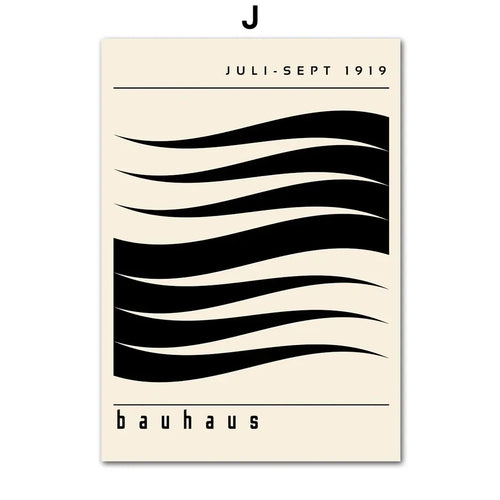 abstrait bauhaus lignes rayées art mural moderne décoration intérieure - vue 13 sur 16