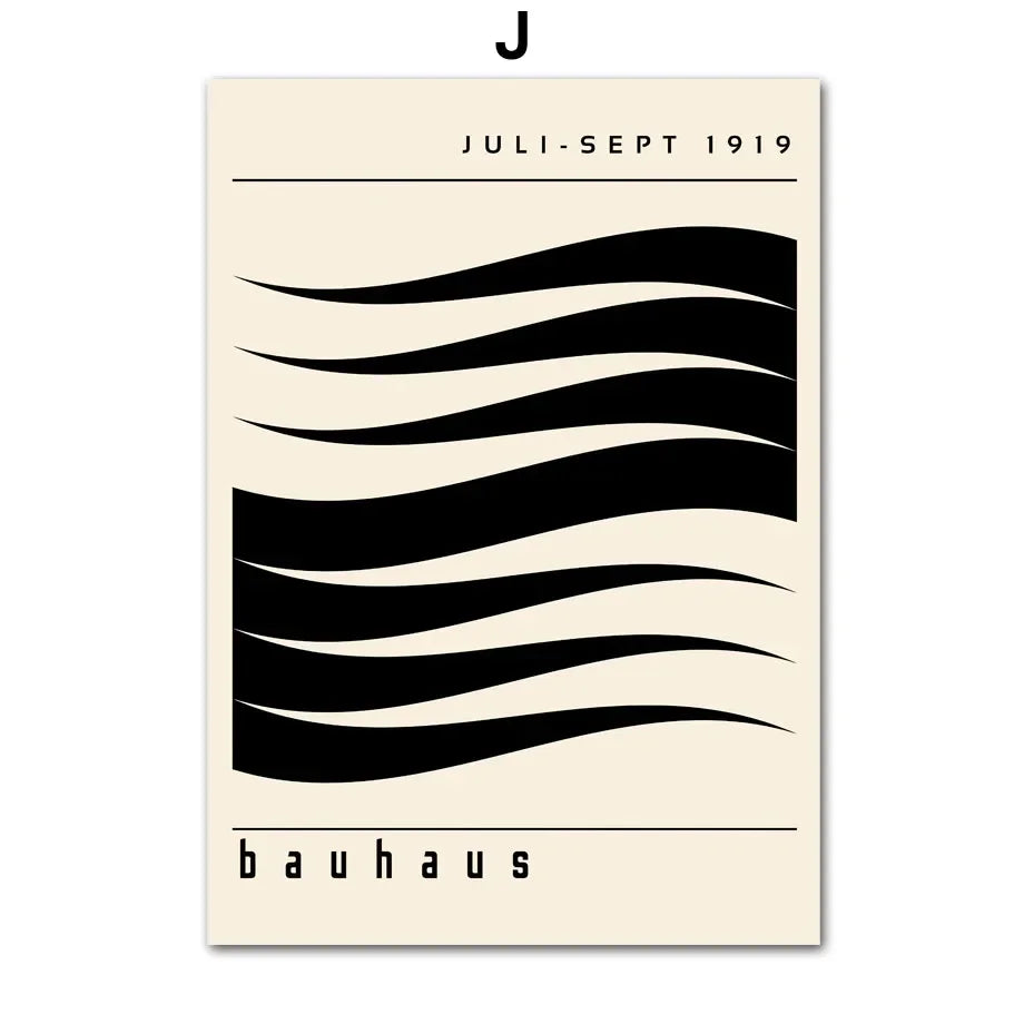 abstrait bauhaus lignes rayées art mural moderne décoration intérieure - vue 12 sur 16