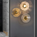 applique murale led en forme de fleur décorative en métal doré