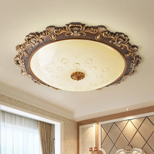 plafonnier Style européen chambre salon rétro luxe à LED étude porche balcon Restaurant résine - vue 3 sur 6