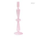 bougeoirs coniques en verre pour décoration de table de mariage