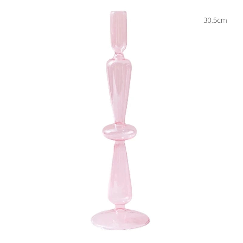 bougeoirs coniques en verre pour décoration de table de mariage - vue 29 sur 32