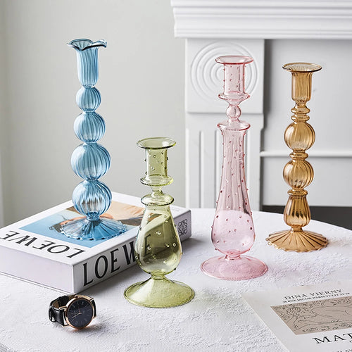 bougeoir en verre créatif pour décoration moderne et élégante - vue 2 sur 10