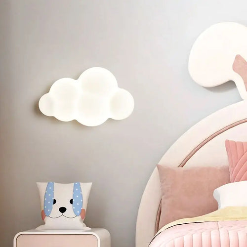 applique murale en forme de nuage pour enfants avec télécommande et gradation - vue 4 sur 8