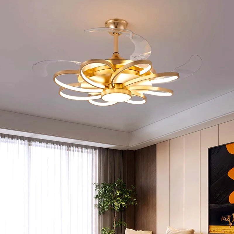 Plafonnier LED moderne avec ventilateur de plafond sans pales - vue 5 sur 12