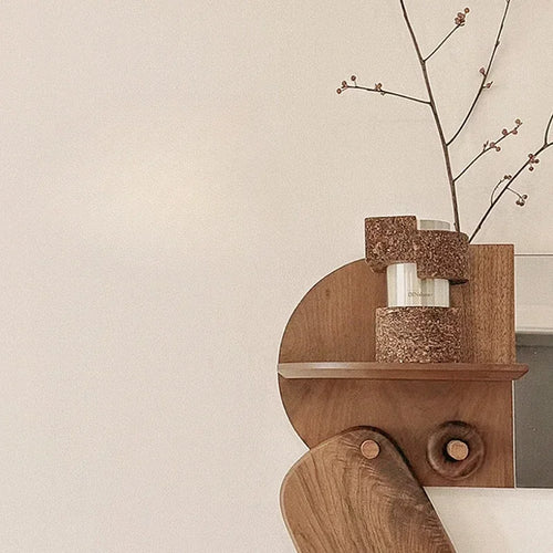 miroir mural en bois ovale design créatif et multifonction - vue 5 sur 7