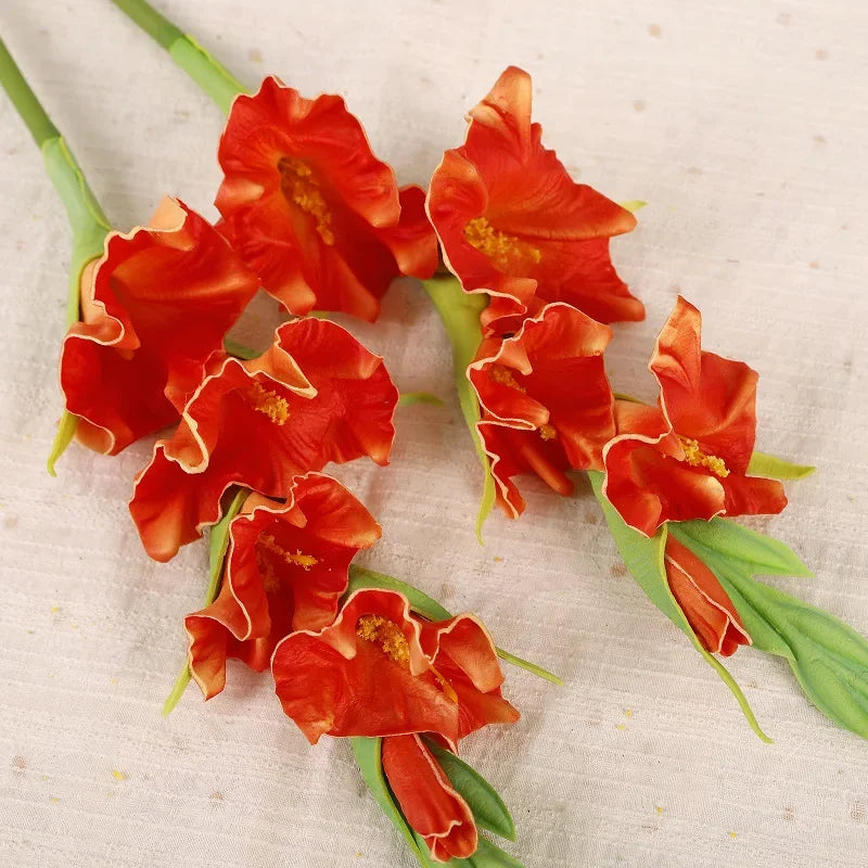 fleurs artificielles glaïeuls pour décoration de fête et bureau - vue 3 sur 12
