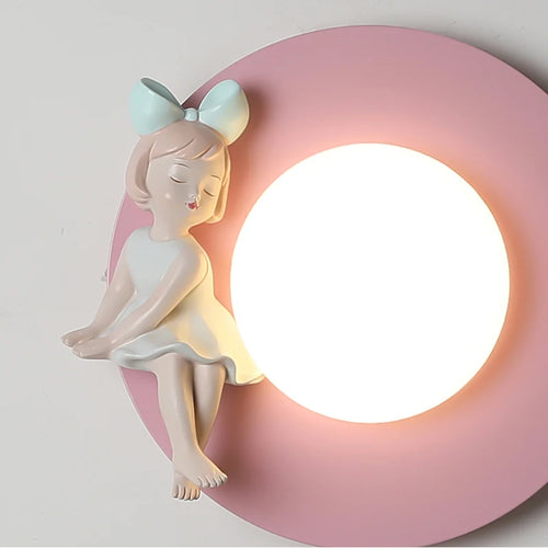 applique murale princesse design rond sans câblage à piles - vue 5 sur 23