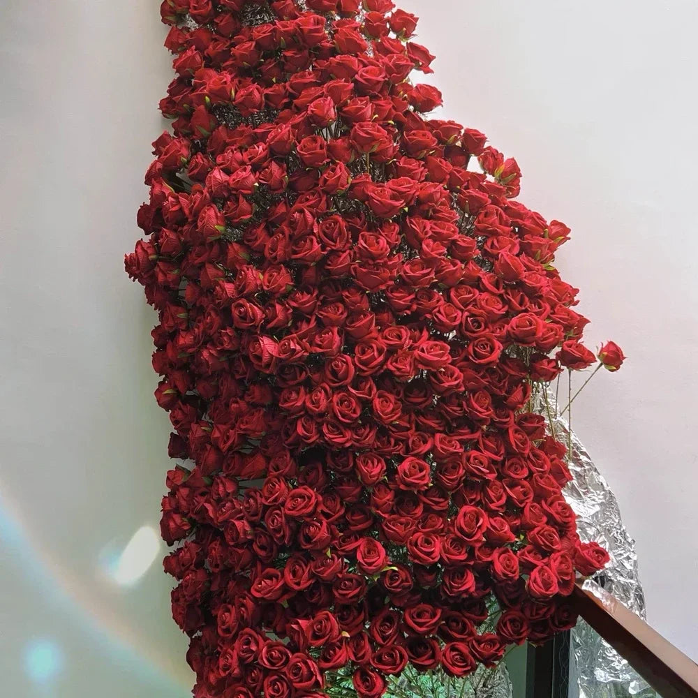 lot de 100 roses artificielles pour décoration mariage fête - vue 3 sur 18