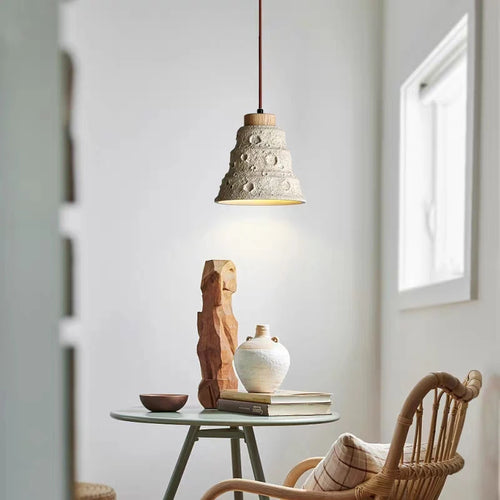 lustre en ciment micro-vent style rustique pour restaurant et bar - vue 4 sur 8
