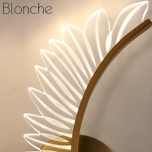 applique murale créative en forme d'aile dorée pour intérieur - vue 5 sur 9