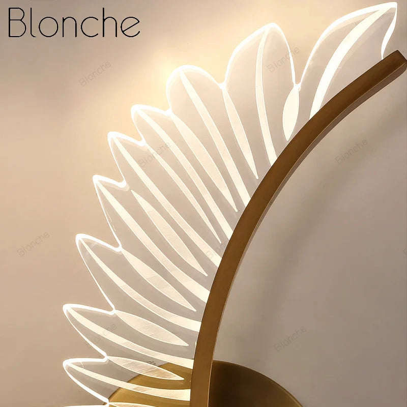 applique murale créative en forme d'aile dorée pour intérieur - vue 4 sur 9