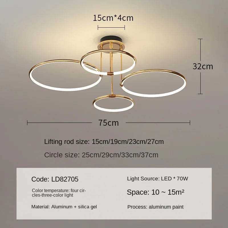 lustre décoratif moderne en anneau pour intérieur élégant - vue 8 sur 10