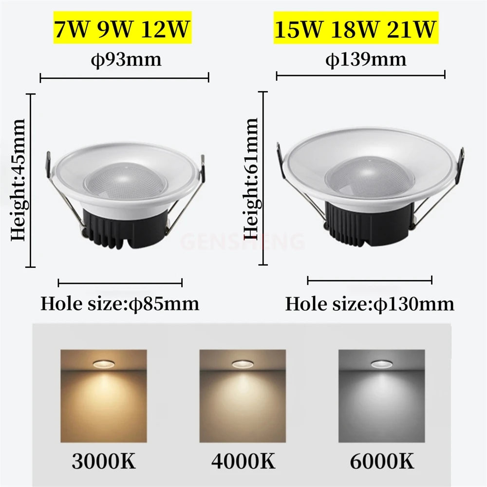 plafonnier led encastré à intensité variable pour décoration intérieure - vue 4 sur 5