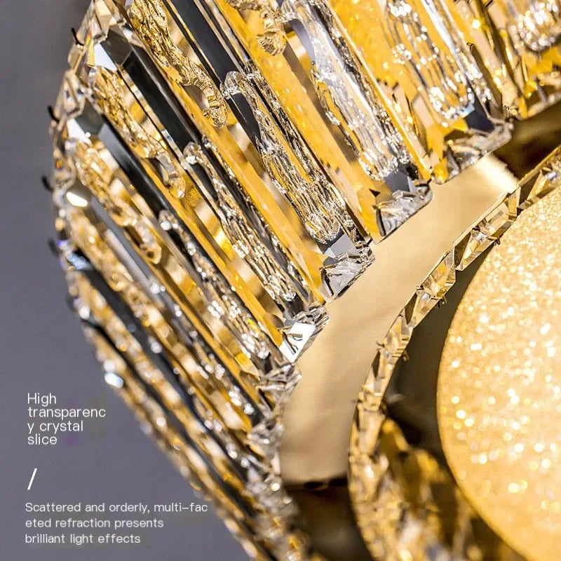 plafonnier en cristal luxe design nordique pour décoration intérieure - vue 6 sur 10