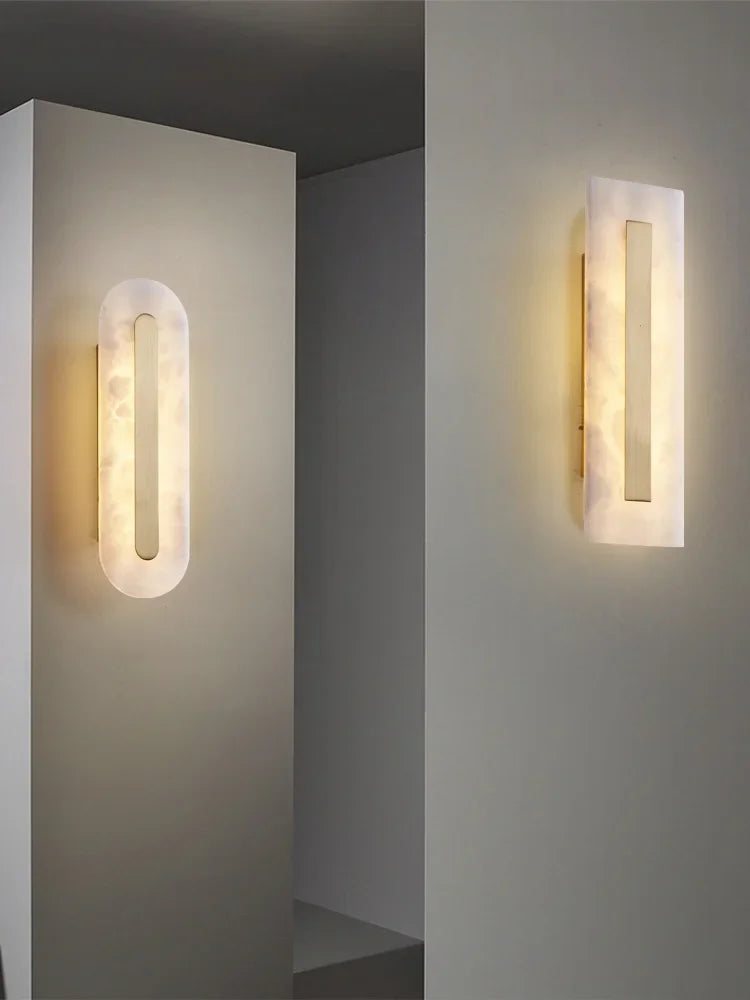 applique murale en marbre éclairage led décoratif pour intérieur moderne - vue 2 sur 12