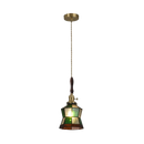 lustre antique de luxe suspendu en verre et laiton