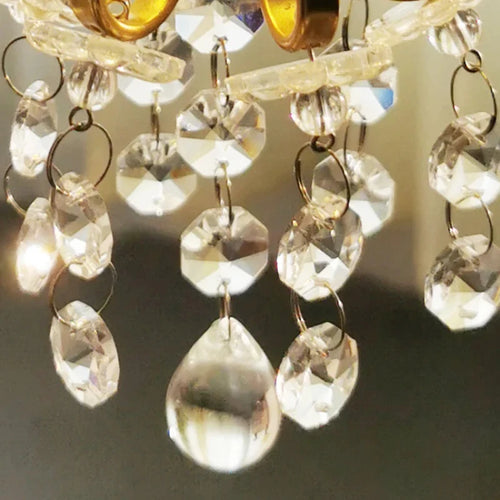 suspension en cristal rétro doré pour décoration intérieure élégante - vue 6 sur 8