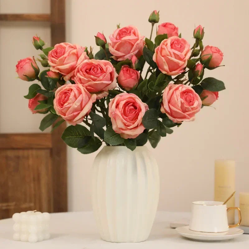 roses artificielles en soie pour décoration intérieure et extérieure - vue 3 sur 10
