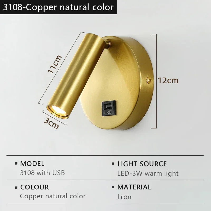 applique murale led pliable avec réglage rotatif design moderne - vue 6 sur 10