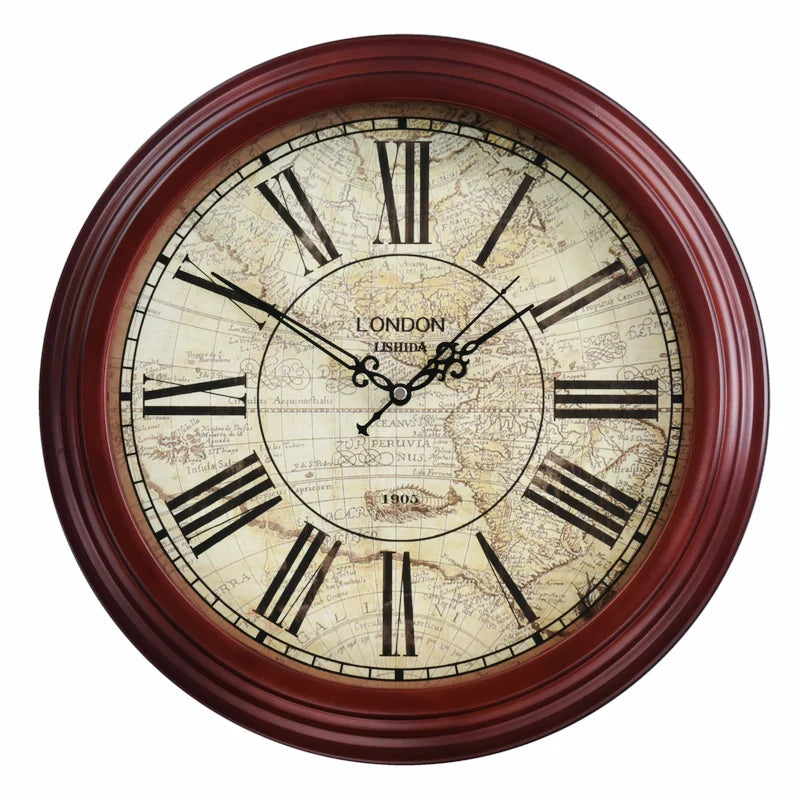 horloge murale silencieuse personnalisable en bois moderne rétro - vue 24 sur 25