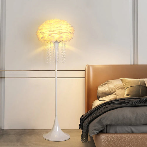 lampadaire postmoderne en plumes avec interrupteur à pied - vue 2 sur 8