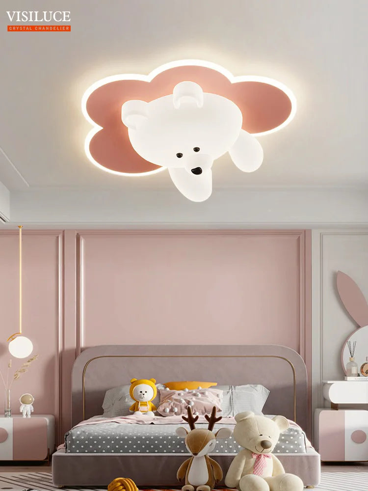 plafonnier led ours mignon pour chambre enfant - vue 4 sur 12