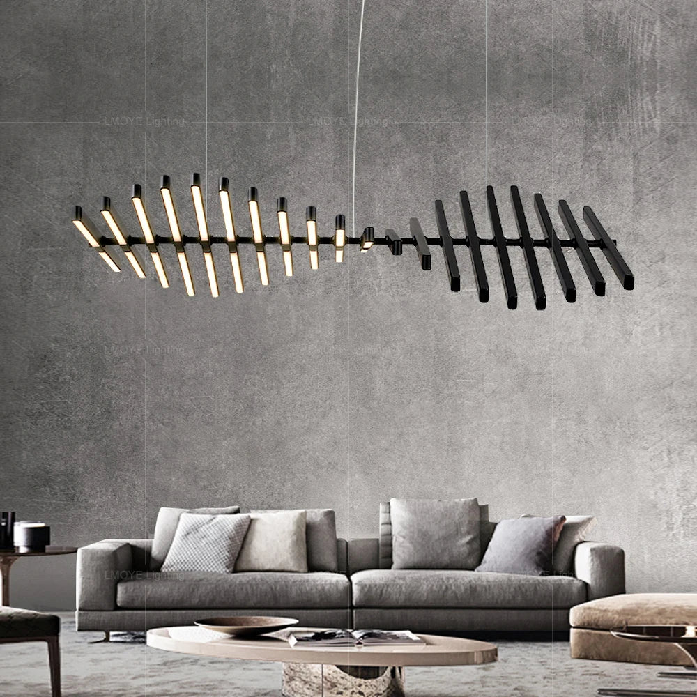 lustre led luxe suspension longue bande pour bricolage - vue 3 sur 11