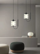lustre en verre noir et blanc design moderne élégant