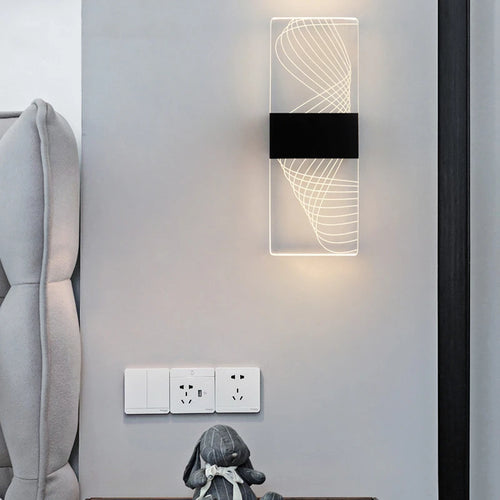 applique murale led nordique en acrylique doré brossé décoration intérieure - vue 5 sur 23