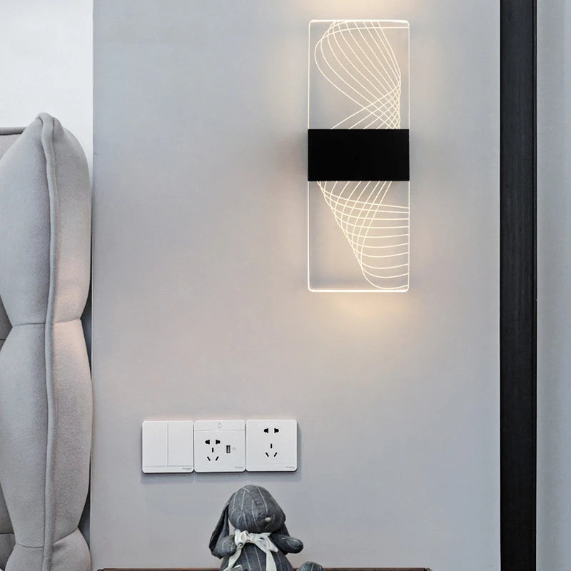 applique murale led nordique en acrylique doré brossé décoration intérieure - vue 4 sur 23