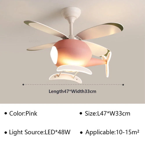 plafonnier hélicoptère ventilateur led pour chambre enfant - vue 12 sur 12