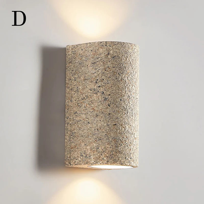applique murale led wabi-sabi japonais rétro en ciment - vue 10 sur 11
