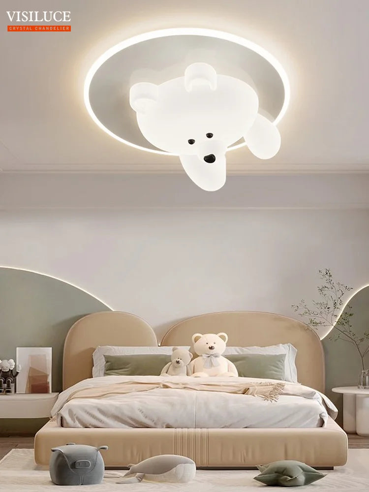plafonnier led ours mignon pour chambre enfant - vue 3 sur 12