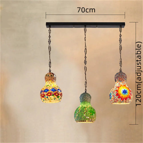 lustre en mosaïque turque fait main style art déco romantique en verre coloré - vue 16 sur 16
