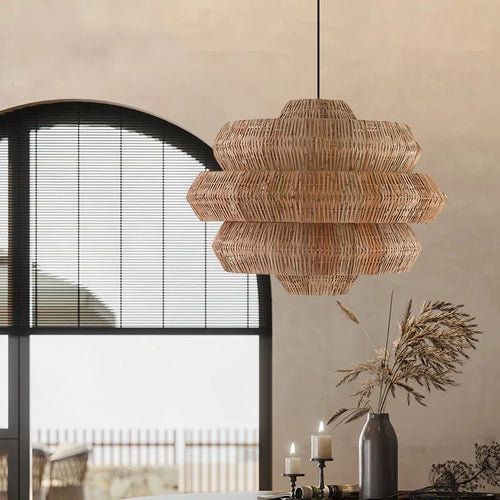 Suspension Bohemian Style Rattan Art en rotin - vue 2 sur 11