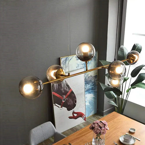 Lustre boule en verre moderne design - vue 4 sur 14
