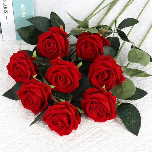 bouquet de roses artificielles pour mariage Noël ou Saint-Valentin - vue 2 sur 14