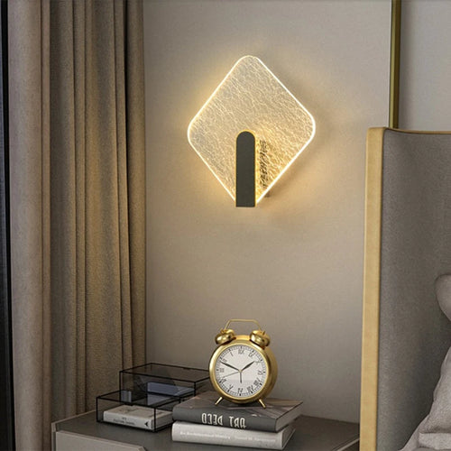 lampe de chevet murale acrylique design moderne motif losange minimaliste - vue 3 sur 14