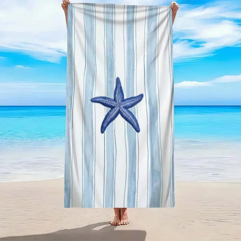Serviette de plage motif étoiles séchage rapide absorbante - vue 4 sur 7