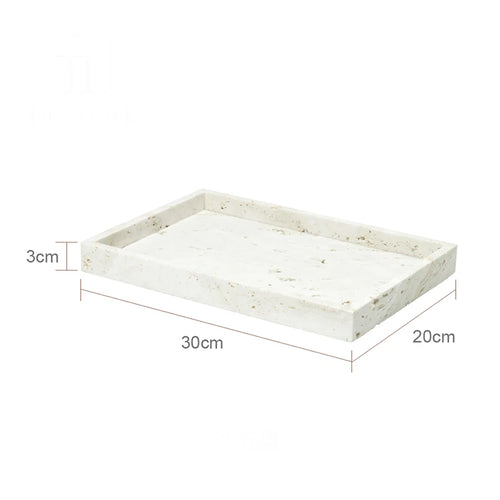 ensemble daccessoires en travertin beige pour salle de bain - vue 19 sur 20
