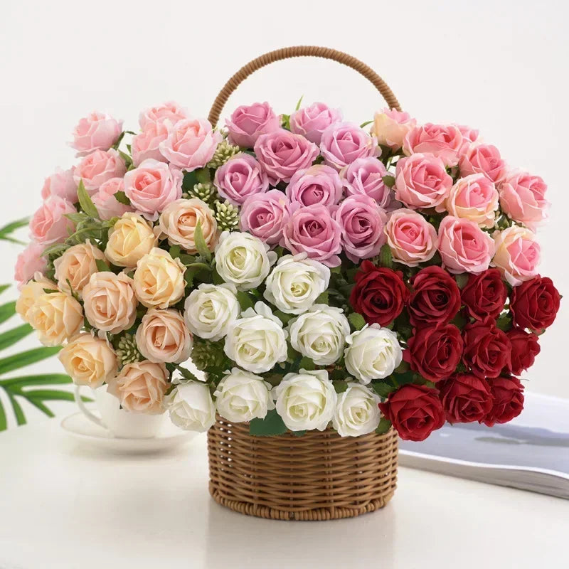 bouquet de roses artificielles pour mariage et décoration - vue 6 sur 12