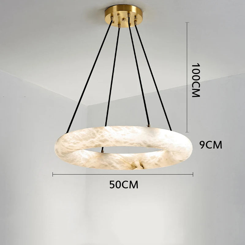 lustre en marbre naturel espagnol pour hôtel luxueux - vue 8 sur 8