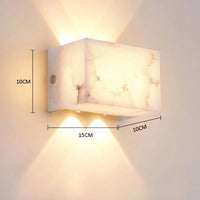 applique murale led moderne en marbre naturel et cuivre