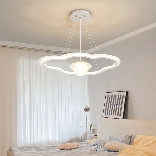 lustre led avec abat-jour nuage pour décoration intérieure - vue 4 sur 9