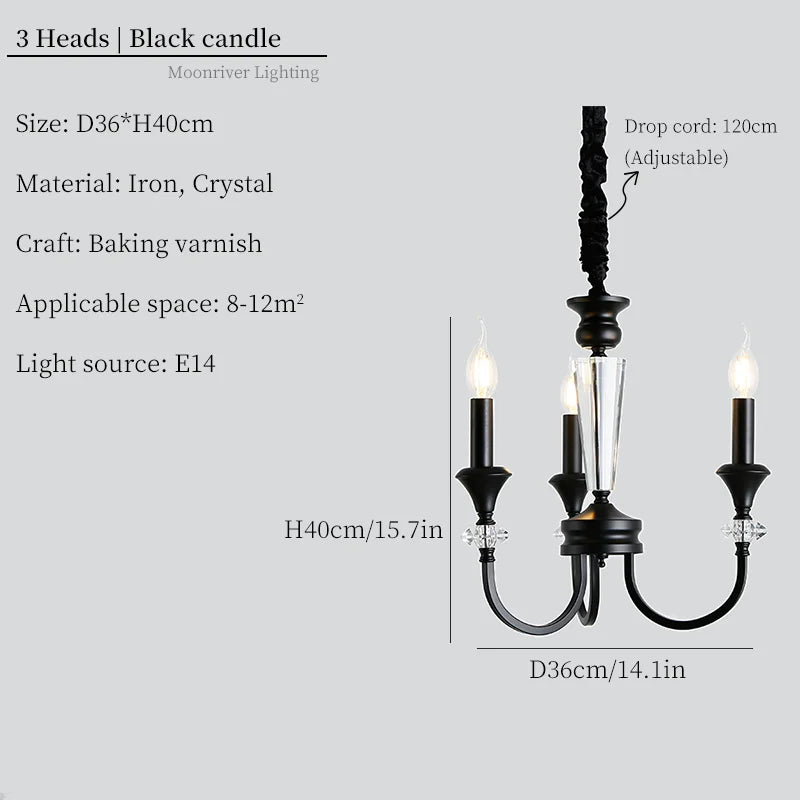 lustre vintage en fer style français pour intérieur rétro minimaliste