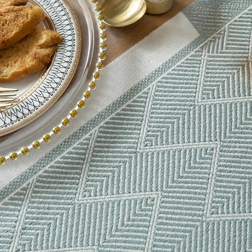 Chemin de table polyester imperméable motif géométrique moderne - vue 4 sur 4